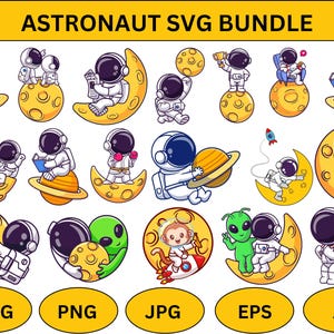 Astronaut Svg Png Bundle,Outer Space Svg,Moon Svg,Spaceman svg,kid astronaut svg,Solar System Svg,Jpg,AI,Eps,Space SVG,Instant Download
