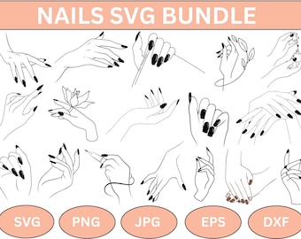 Nail Art SVG Bundle: Girl Hand Designs (Digital Download)