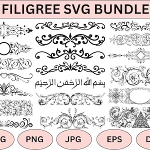 Filigree Scroll SVG,Swirl Svg,Custom scroll slide pattern laser engraving design,Decorative Svg,Flourish Border Svg,Digital download
