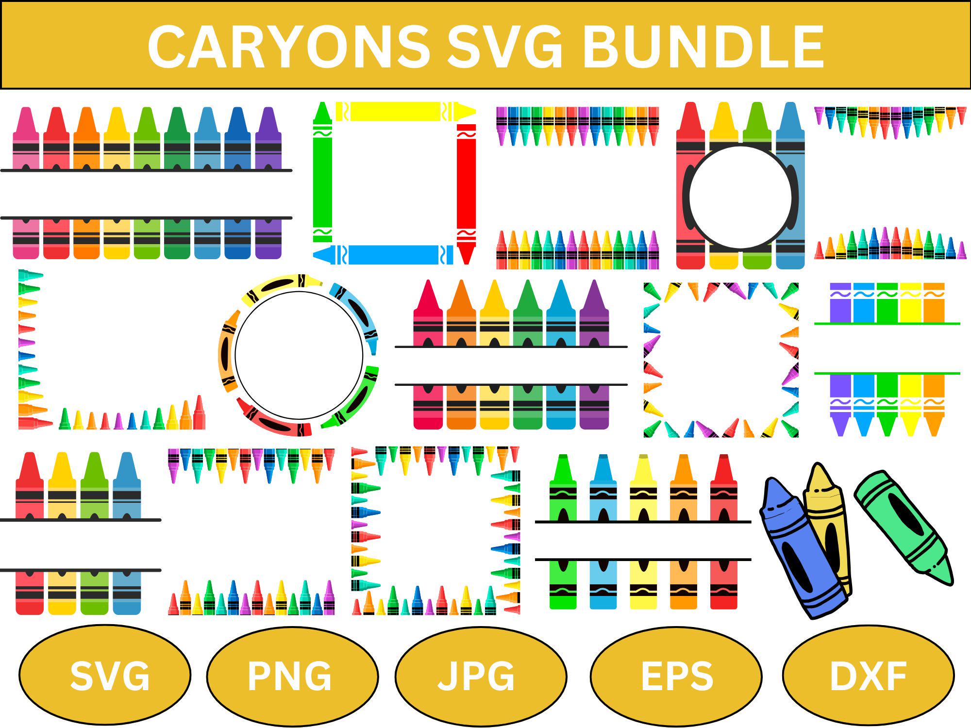 Crayon Split Monogram SVG: School Cut Files (instant Download) - Etsy