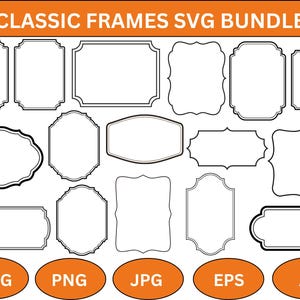 Classic Frames svg bundle,Vector Frames,Label Borders,Emblems as SVG and PNG files,decorative Frames,Banners Clipart,Frames svg bundle,AI
