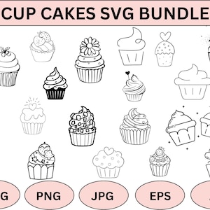 Cupcake SVG,Cupcakes Cut Files,Cupcake Outline SVG,Cupcake cutting file,Birthday Sweet svg,Cupcake clipart,Instant download,Cricut