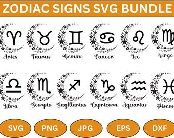 Sternzeichen SVG Bundle: Astrologie Clipart (digitaler Download)