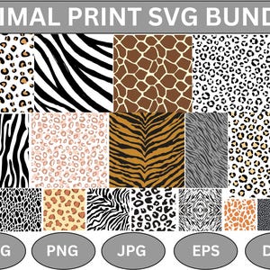 Animal Print SVG Bundle: Hand-Drawn Safari Designs (Digital Download)