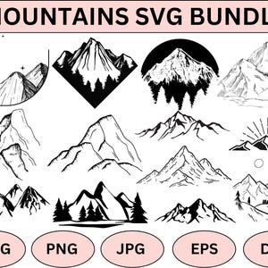 Mountains SVG,Mountains Clipart,Mountains Svg For Silhouette,Cut Files,Forest Scenery Svg,Mountains File For Cricut,For Silhouette