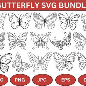 Papillon SVG, fichier de coupe papillon, fichiers SVG Bundle papillon, fichier de coupe numérique, fichiers papillon pour Cricut, prêt à couper, clipart papillon