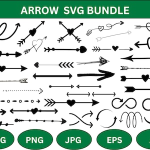 Pfeile SVG Bundle: Handgezeichnet Pfeil Clipart (Digitaler Download)