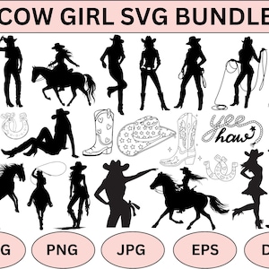 Cowgirl SVG Bundle,Cowgirl Hat Svg,Cowgirl Boots Svg,Disco Cowgirl Svg,Let&#39;s Go Girls Svg,Western Svg,Cow Skull Svg,Horshshoe Svg