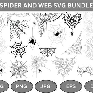 Spider Web SVG Bundle: Cricut Silhouette Vector (Digital Download)