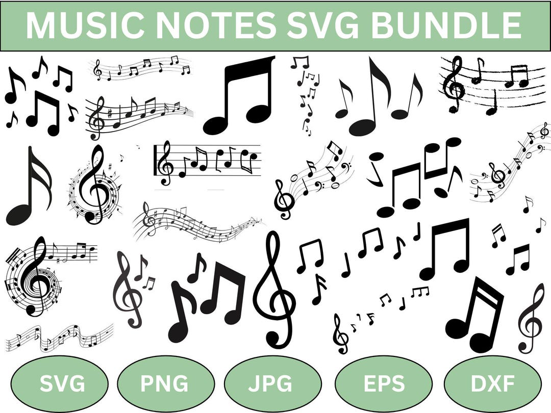 Music Notes Svg,musical Notes Clipart,cutting Files,musical Notes Svg ...