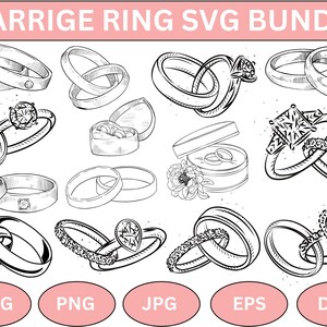 Wedding Rings SVG Bundle: Engagement Ring Vector Files (digital ...