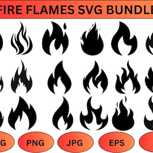 Fire Flame SVG Bundle,Fire SVG Bundle,Fire Flame Clipart,Fire Svg Files,Fire Flames Cut Files For Circut,Silhouette,Instant download