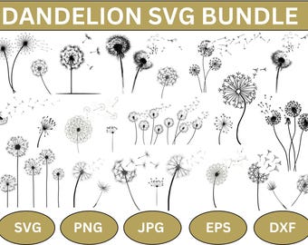 Dandelion SVG Bundle: Wildflower Cut Files for Cricut (Digital Download)