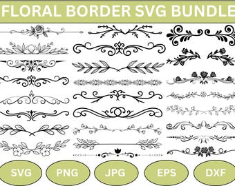 Floral Text Dividers SVG: Decorative Borders (Digital Download)