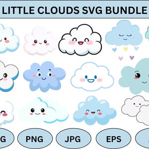 Baby Cloud SVG Bundle,Vector Clouds Bundle,Cricut Cutting Files,Vector Files for Cutting Machine,Silhouette,Instant Download.