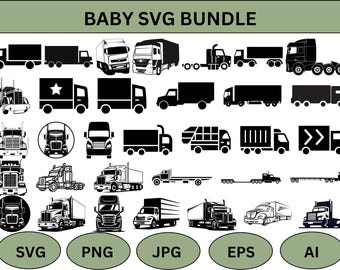 Truck SVG Bundle: Semi Truck Clipart, Cricut & Silhouette Cut Files (Digital Download)