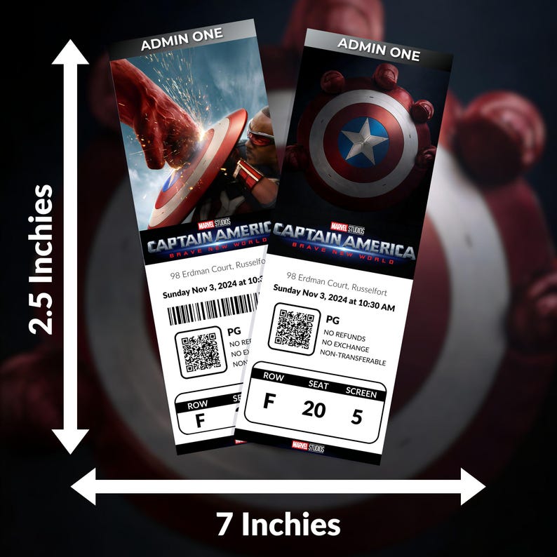 Captain America Brave New World Ticket 2025 CA Brave New World Tickets