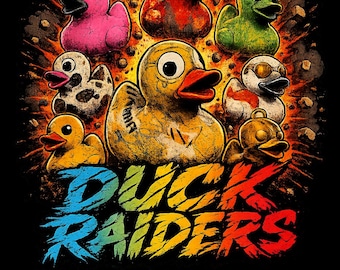 Camiseta gráfica de Duck Raiders / Divertida camiseta postapocalíptica de patos Arc Raiders