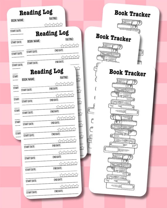 Reading Log Bookmark, Digital-Bookmark-Download, TBR-Bookmark, Book-Tracker, Cricut, Silhouette, Compatible, Print-Cut