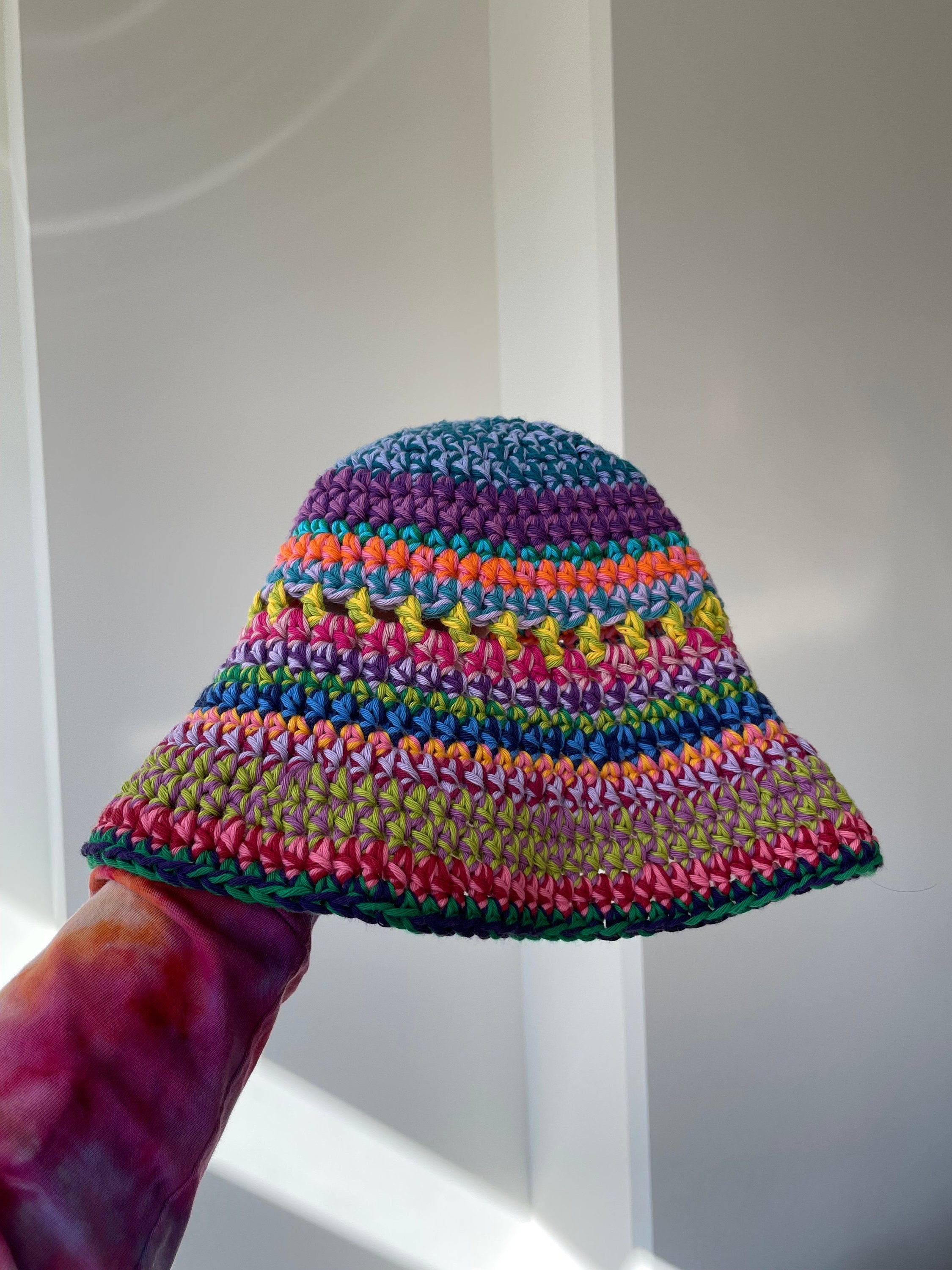 Chunky Multi Colored Bucket Hat 002 - Etsy