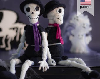 Amigurumi Skeleton Crochet  Pattern. Original crocheted decor for Halloween