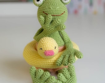 Amigurumi frog crochet pattern. Crochet frog. Crochet pattern.