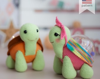Amigurumi crochet Turtle pattern. Original crochet decor
