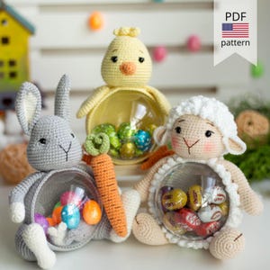 Amigurumi Crochet Easter Toys: Sheep, Bunny, Chicken (PDF Pattern)