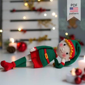 Festlicher Weihnachtselfen Amigurumi Häkelanleitung - Sofort PDF Download