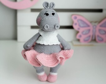 Amigurumi hippo. Crochet hippo. Crochet pattern PDF. Amigurumi soft toy.