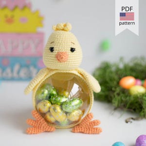 Patrón amigurumi de pollo a crochet. Pollo de Pascua. Patrón PDF. Patrón de pollo amigurumi. Patrón de Pascua.