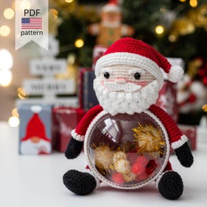 Crochet Santa Amigurumi Pattern: Christmas Toy with Ornament (PDF Pattern)