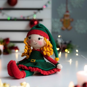 Amigurumi toy. Christmas Elf. Christmas toy. Crochet pattern. PDF pattern. Amigurumi toy pattern. Christmas crochet toy. Christmas amigurumi