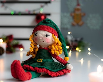 Amigurumi toy. Christmas Elf. Christmas toy. Crochet pattern. PDF pattern. Amigurumi toy pattern. Christmas crochet toy. Christmas amigurumi