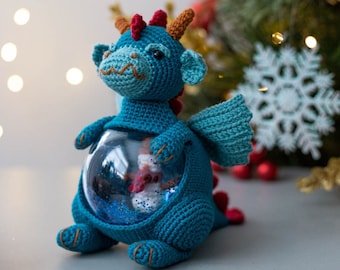 Amigurumi Christmas dragon. Christmas toy. Crochet Christmas toy. Crochet Dragon. Christmas tree toy. Amigurumi pattern. Crochet PDF pattern