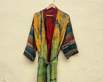 Handmade Silk Tie Dye Kimono Robe: Resort Wear, US 14-20