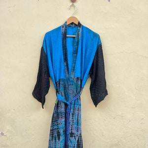 Tie Dye Silk Kimono, Women&#39;s clothing, Women&#39;s Wear, Disgner Clothing, Gift For Her, Ready To Wear, Recycle Saree,