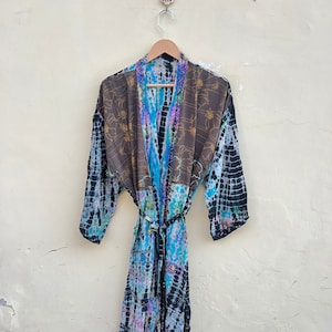 Handmade Tie dye Kimono robe, Tie dye short kimono, unisex kimono robe, simple kimono, Unisex Kimono jacket, gift for her