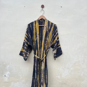 Handmade Tie Dye Kimono Robe, Tie Dye Long Kimono Robe, Unisex Kimono Robe, Simple Kimono, Unisex Kimono Jacket, Gift For Her