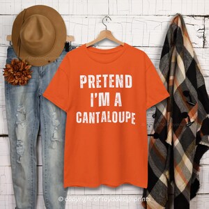Pretend I&#39;m a Cantaloupe T-Shirt: Funny Fruit Costume, Orange Graphic Tee