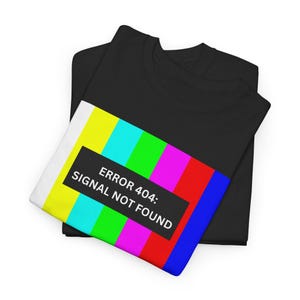 Retro TV Screen 404 Kein Signal T-Shirt, Pixelated Fehler 404 Grafik-T-Shirt, Klassisches TV Static Shirt, lustiges Fehler 404 Kostüm nicht gefunden Shirt
