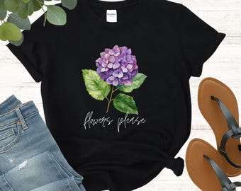 Hydrangea T-Shirt: Floral Gardening Tee - Spring Blossom Cotton Shirt