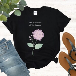 Floral Hydrangea T-Shirt: Botanical Watercolor Design, Spring Nature Tee
