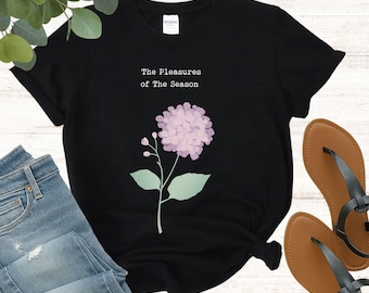 Floral Hydrangea T-Shirt: Botanical Watercolor Design, Spring Nature Tee