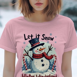 Let it Snow Winter Wonderland T-Shirt, Festive Snowman Graphic Tee, Holiday Season Shirt, Christmas Gift Idea for All Ages