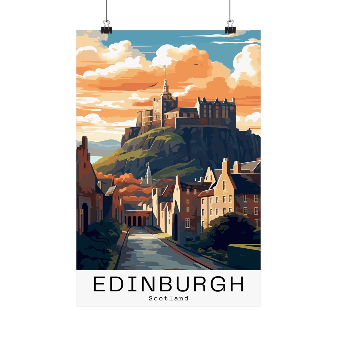 Edinburgh Castle Travel Poster: Scotland Art Print Travel Photography ...