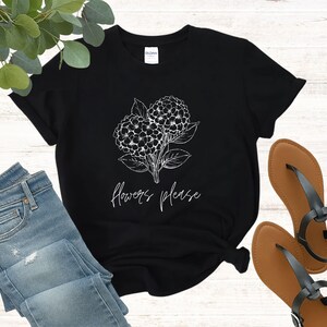 Hortensie Blumen T-Shirt: Softstyle Baumwolle Frühling Tee
