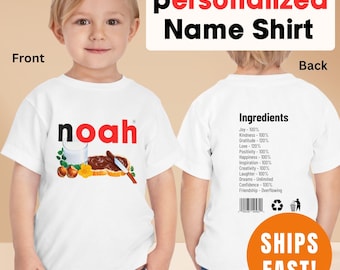 Personalized Name Nutella Lovers Tee, Customized Cotton Shirt, Funny Food Gift, Personalized Nutella Shirt, Customizable Unisex T-Shirt