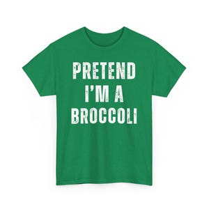Shirt Doen alsof ik een broccoli ben, shirt lui Halloween-kostuum, grappige vrouwen T-shirt, grappige dames shirts, grappige T-shirts voor vrouwen