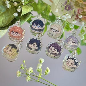 Haikyu !! Breloques pour téléphone holographiques en acrylique scintillant avec breloques étoiles mignonnes !